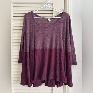 Free People Deep Purple Knit Sweater Top